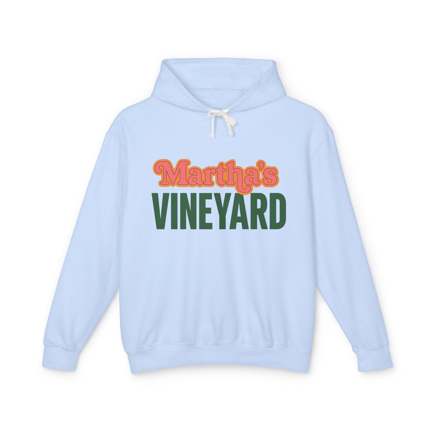 Retro “Martha’s Vineyard” Hoodie – Unisex Heavy Blend, Orange & Green Coastal Desig
