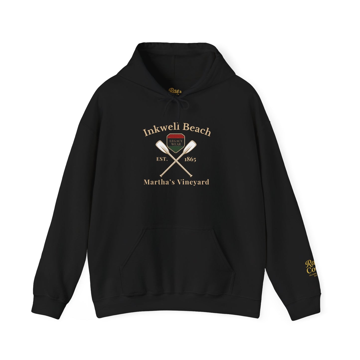 Cozy Beach Hoodie: InkWell Vineyard Design, Unisex Pullover Sweatshirt, Gift for Beach Lovers, Casual Wear, Vacation Essential