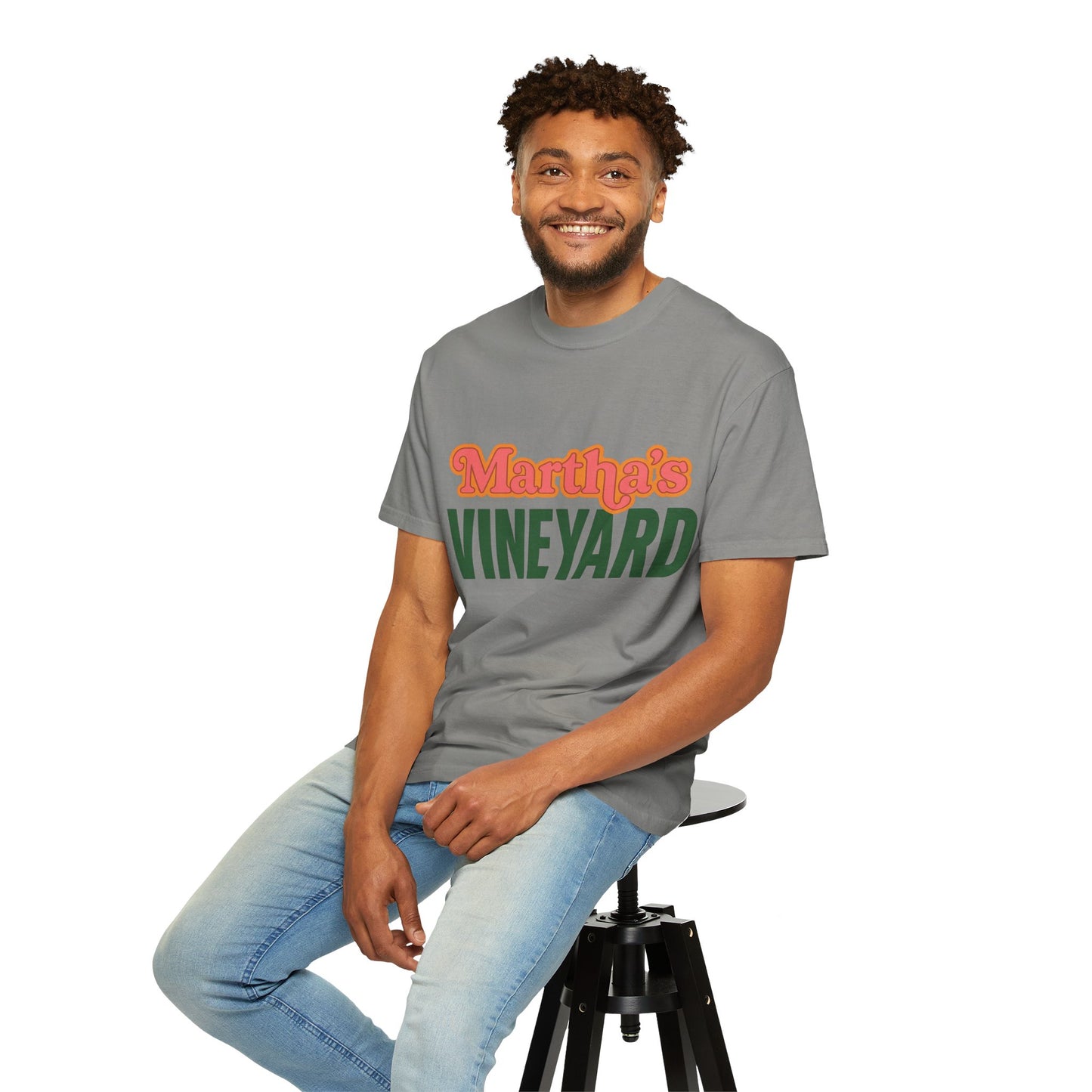 Retro Martha’s Vineyard Tee – Bold Vintage Lettering Unisex Island Shirt