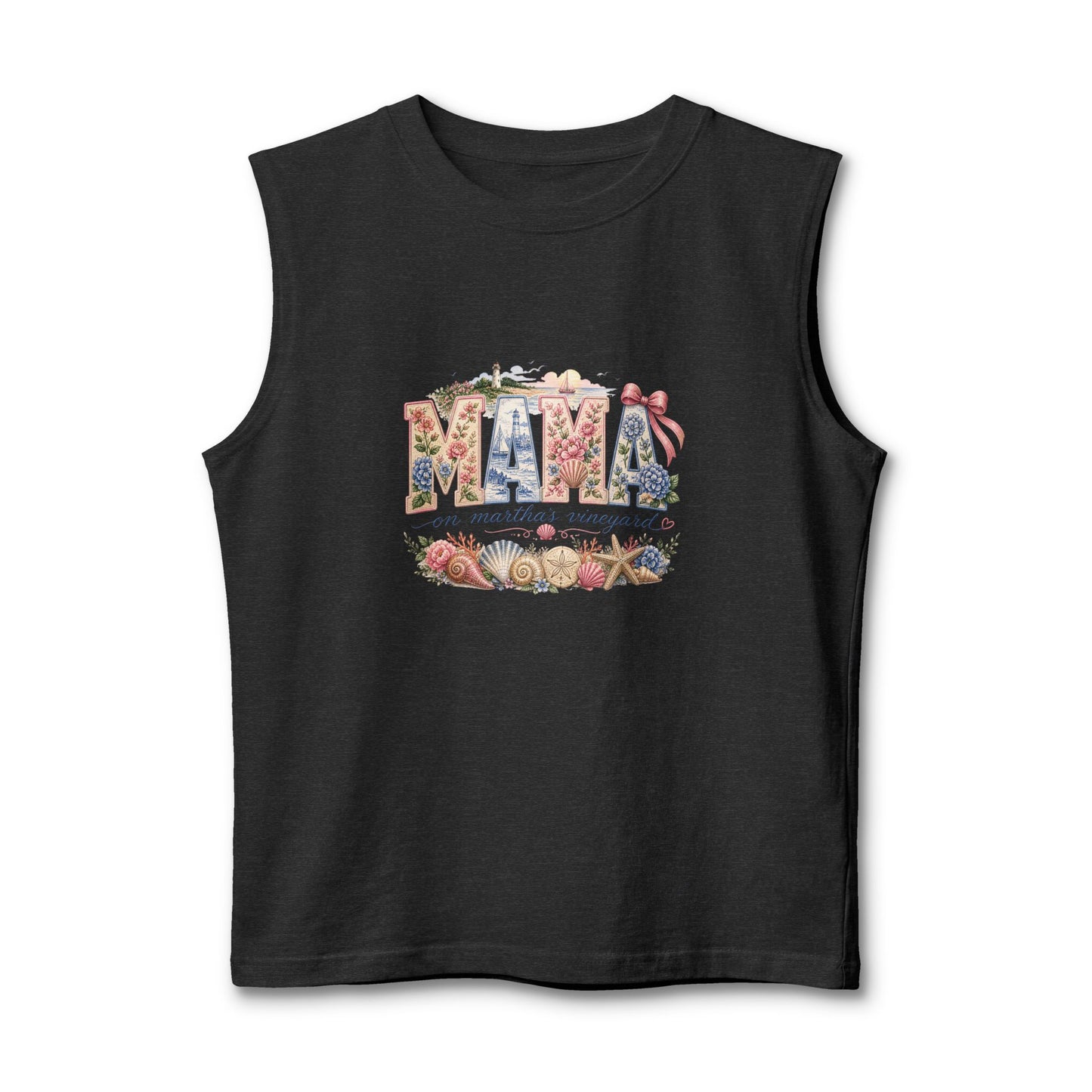 Mama Floral Muscle Tank — Vintage Botanical 'MAMA' Graphic Tank Top