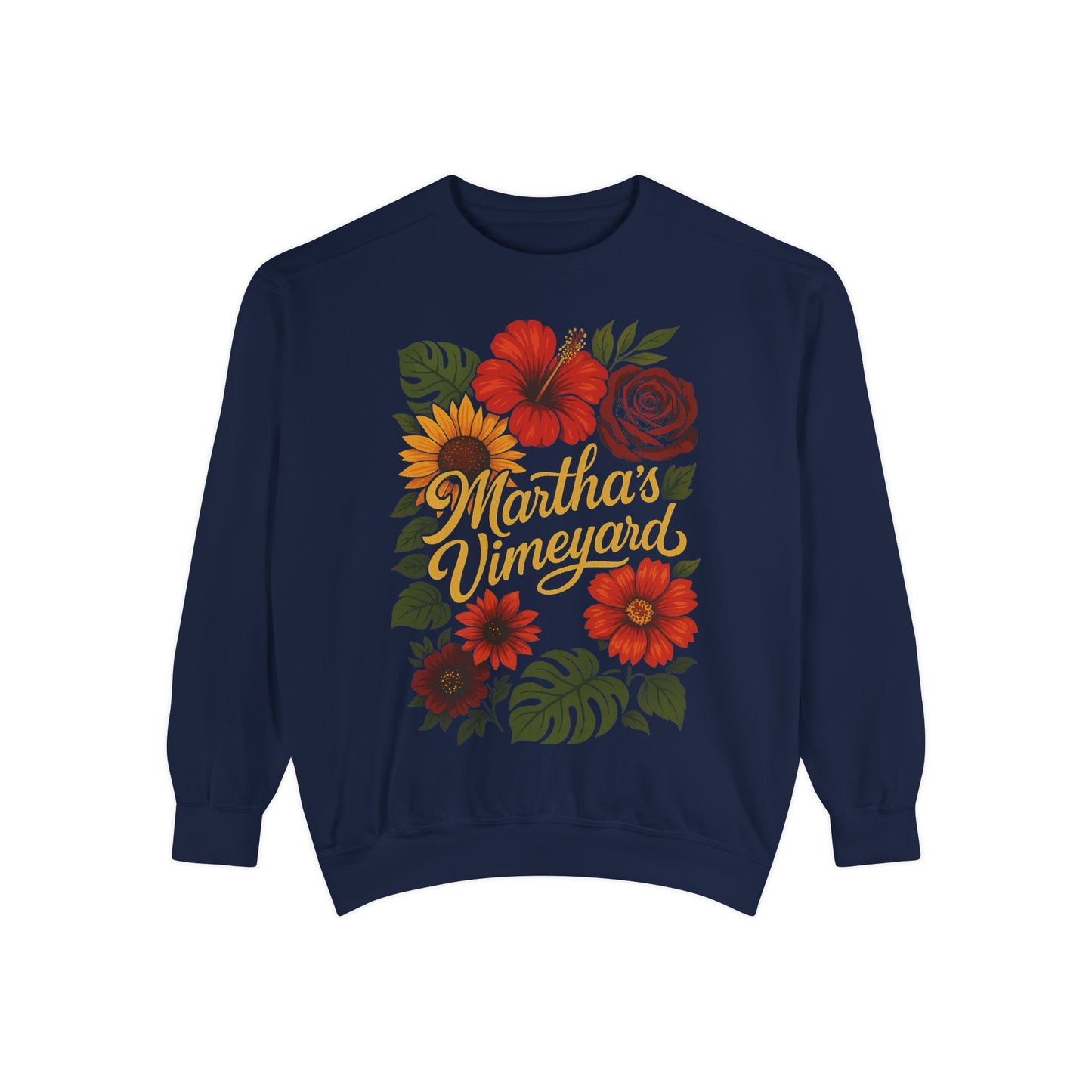 Ocean Park Floral Crewneck Sweatshirt – Martha’s Vineyard Classic | Unisex Heavy Blend
