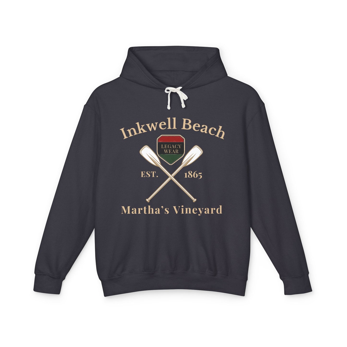 Cozy Beach Hoodie: InkWell Vineyard Design, Unisex Pullover Sweatshirt, Gift for Beach Lovers, Casual Wear, Vacation Essential