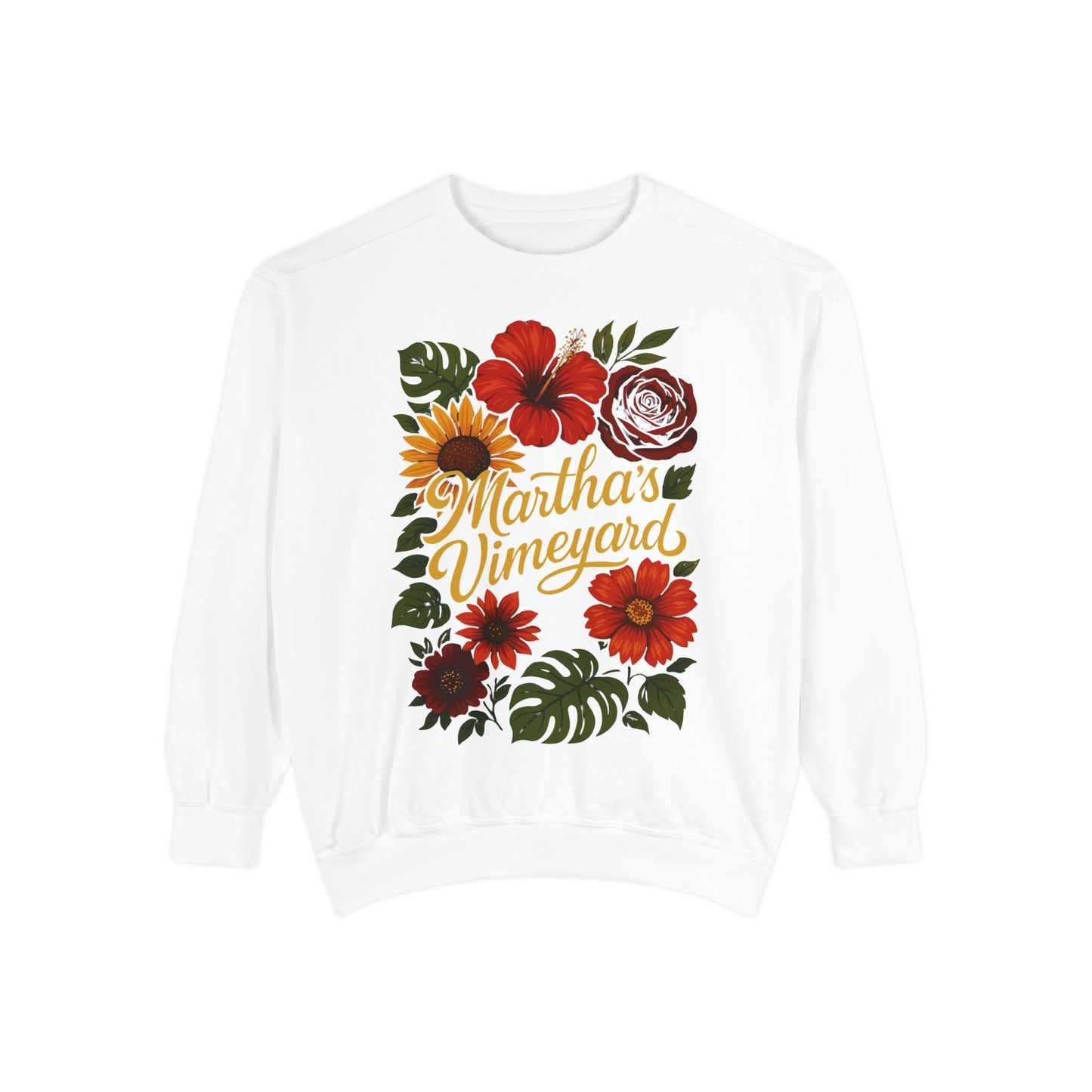 Ocean Park Floral Crewneck Sweatshirt – Martha’s Vineyard Classic | Unisex Heavy Blend