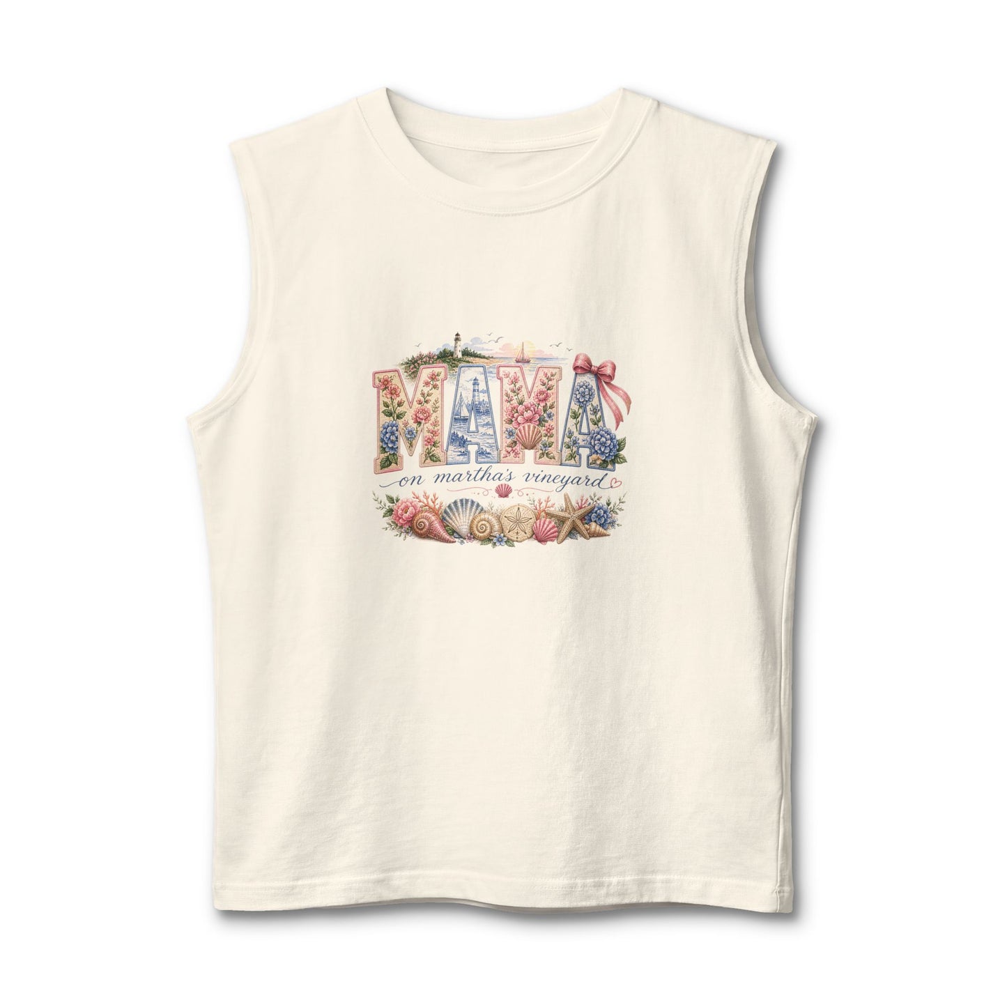 Mama Floral Muscle Tank — Vintage Botanical 'MAMA' Graphic Tank Top