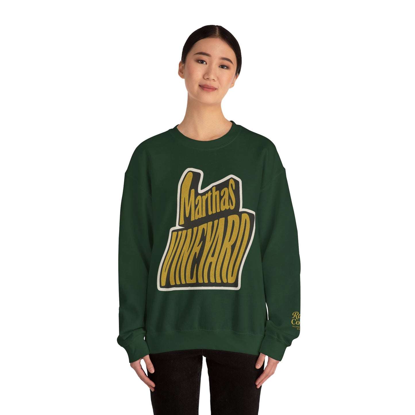 Wavy Martha’s Vineyard Crewneck Sweatshirt – Unisex Heavy Blend | Cozy Island Style