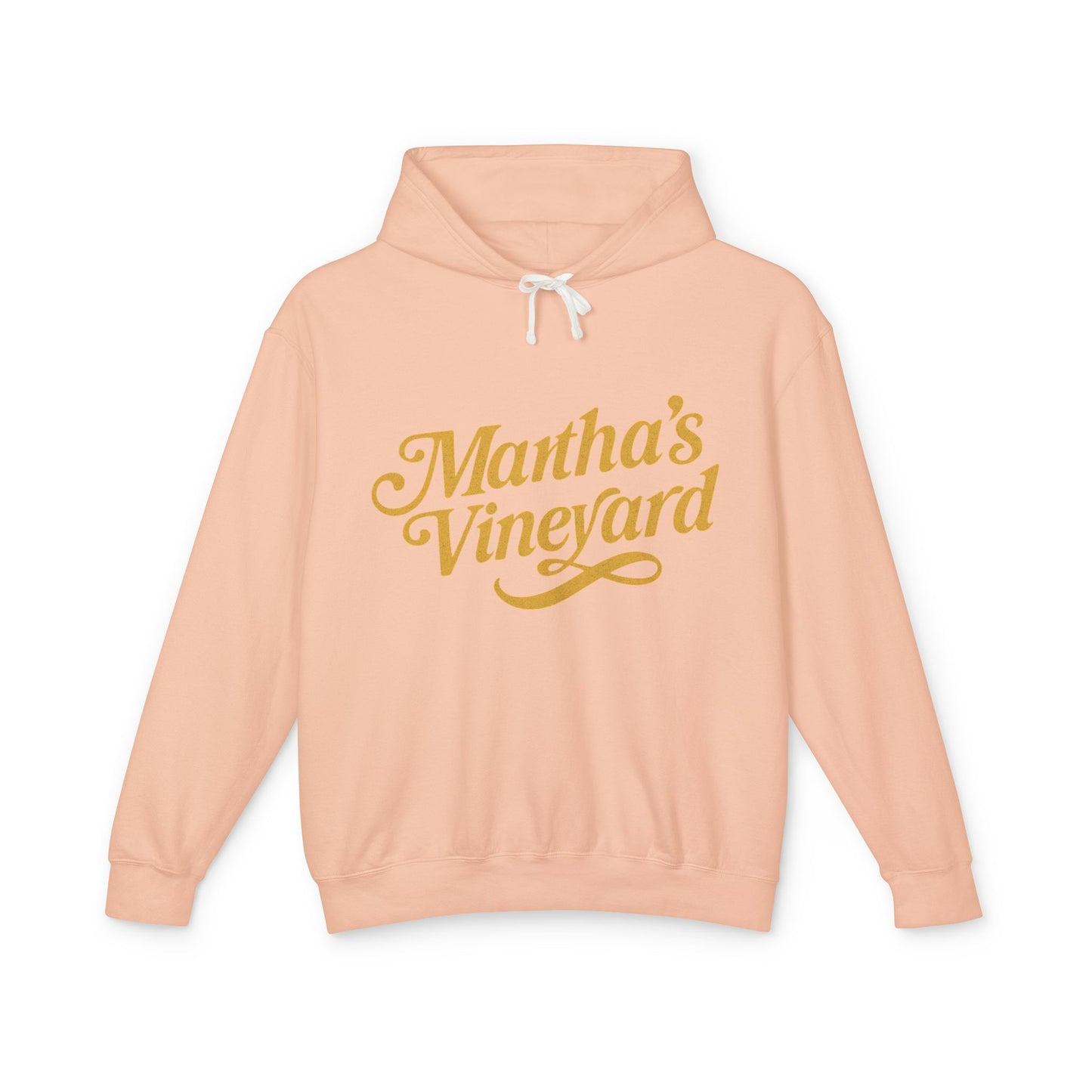 Martha’s Vineyard Hoodie – Unisex Heavy Blend with Cursive Yellow & Black Lettering