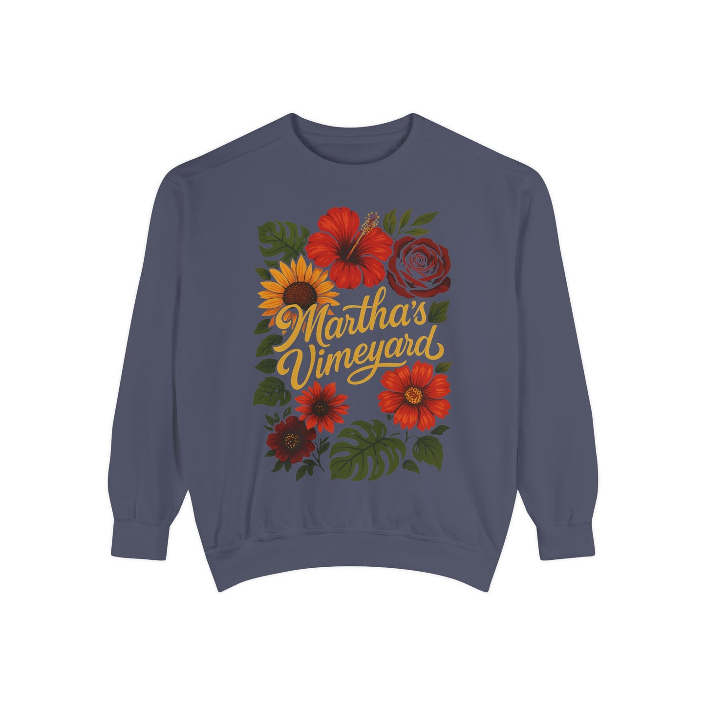 Ocean Park Floral Crewneck Sweatshirt – Martha’s Vineyard Classic | Unisex Heavy Blend