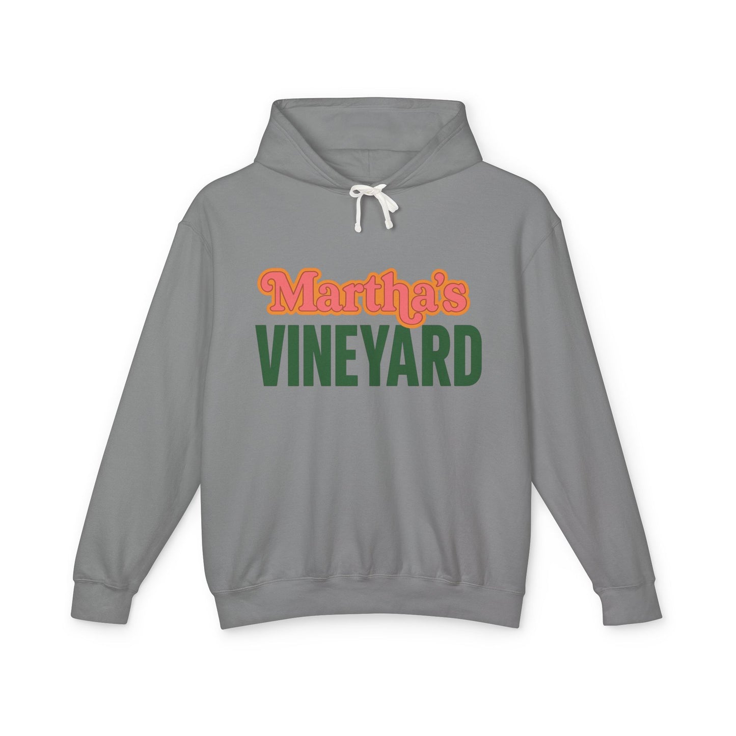Retro “Martha’s Vineyard” Hoodie – Unisex Heavy Blend, Orange & Green Coastal Desig