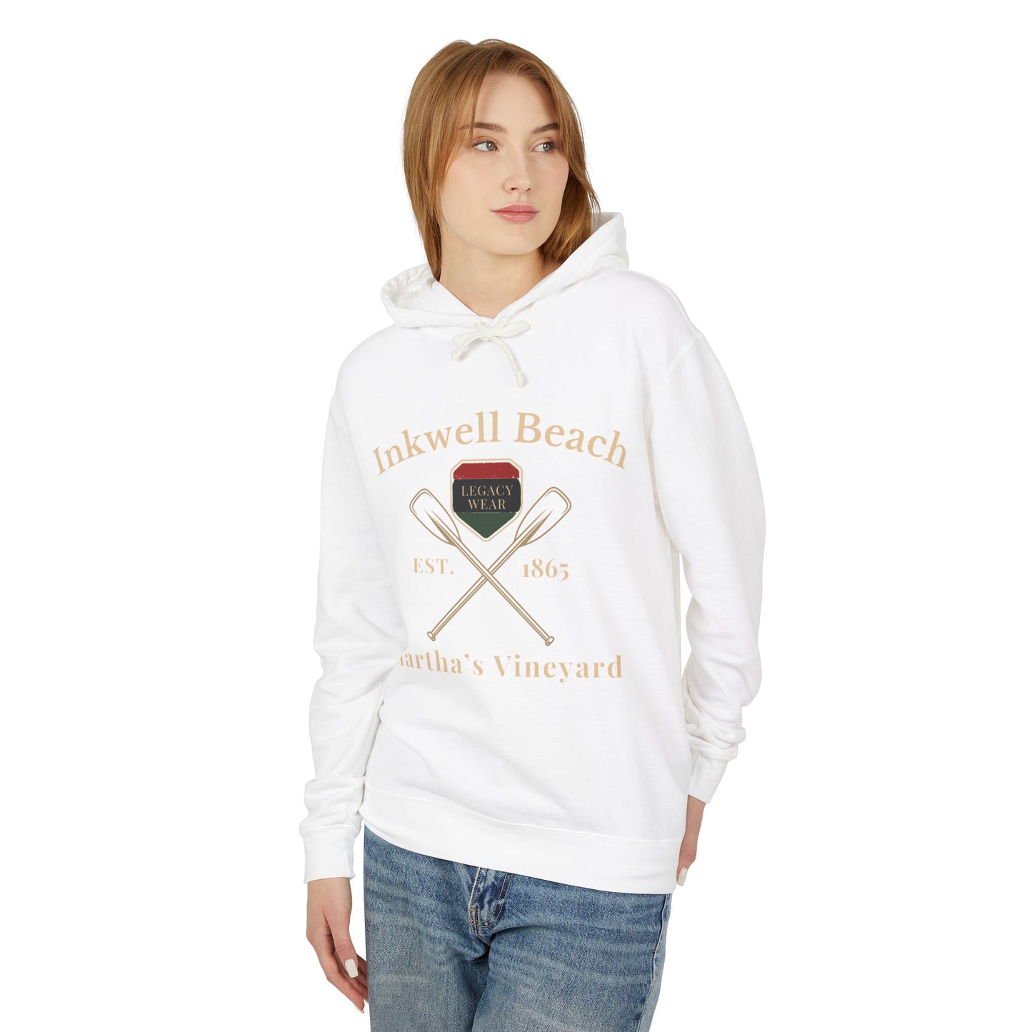 Cozy Beach Hoodie: InkWell Vineyard Design, Unisex Pullover Sweatshirt, Gift for Beach Lovers, Casual Wear, Vacation Essential