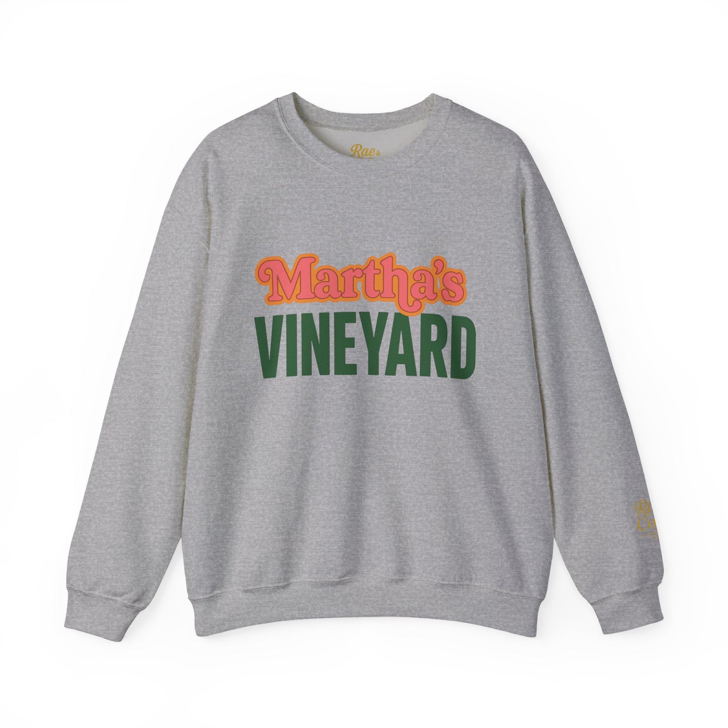Retro Martha’s Vineyard Crewneck Sweatshirt – Unisex Heavy Blend | Orange & Green Classic Design